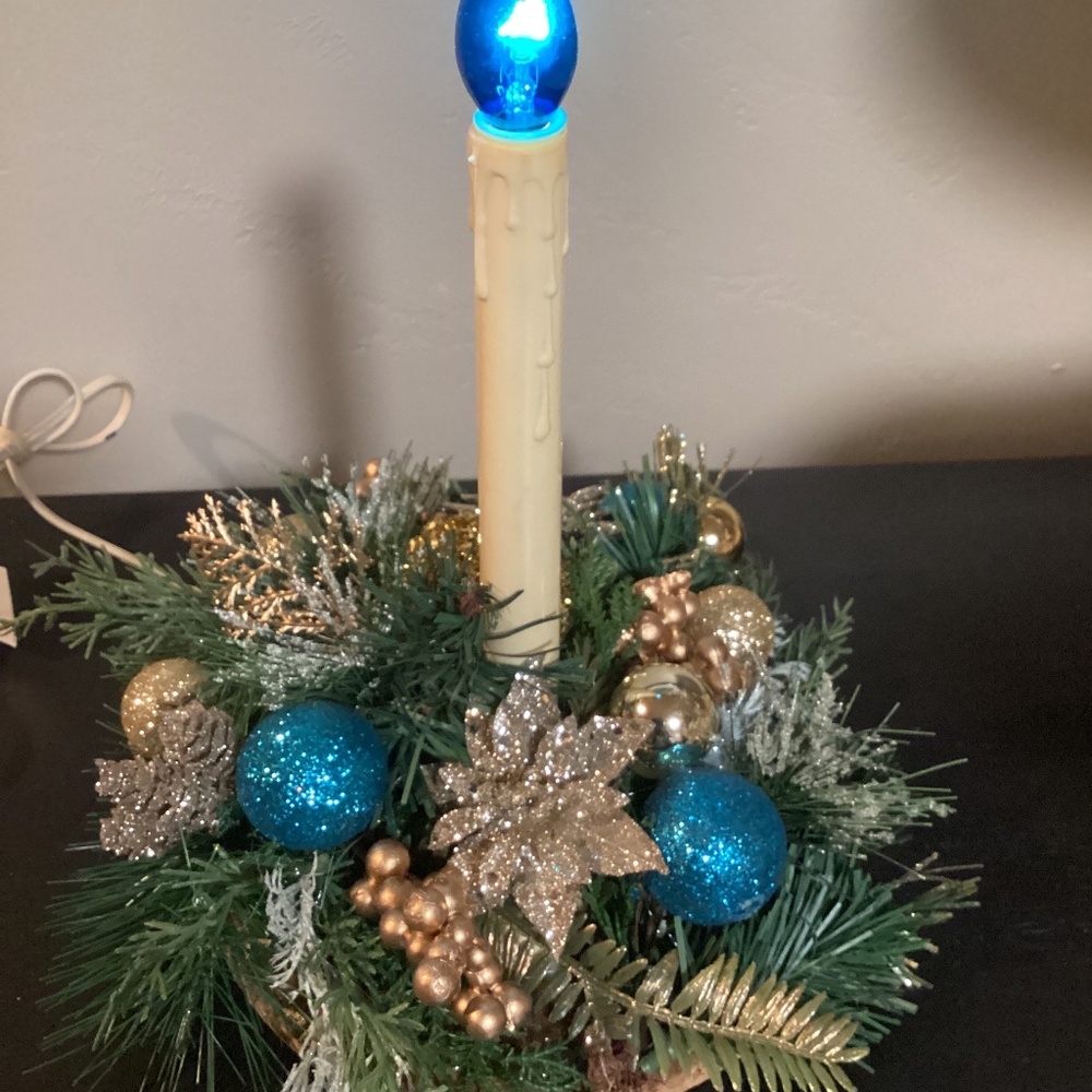 Vintage Electric Light Candolier Christmas Candle. Decorated
